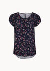 Ditsy Floral Lightweight Top, Navy, large