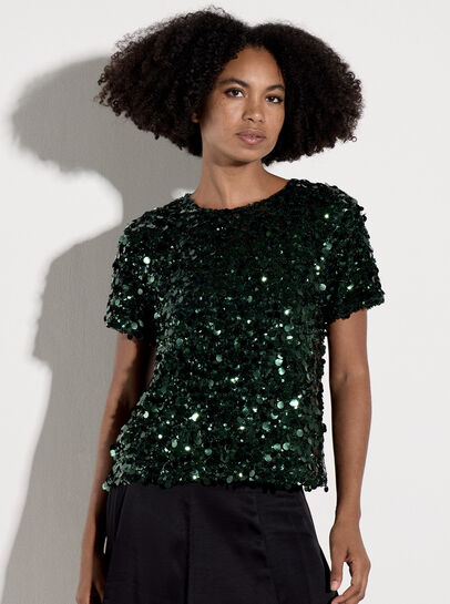 Multi Sequin Boxy Top