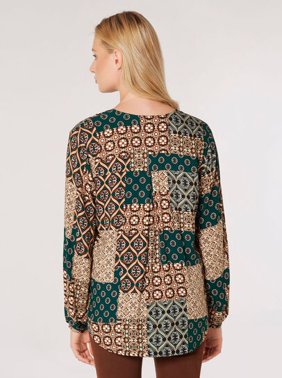 Retro Patchwork Blouse