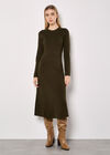 Knitted Midaxi Dress, Khaki, large