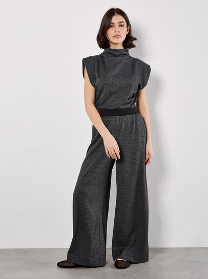 Mini Dogtooth Soft Wide Leg Trousers