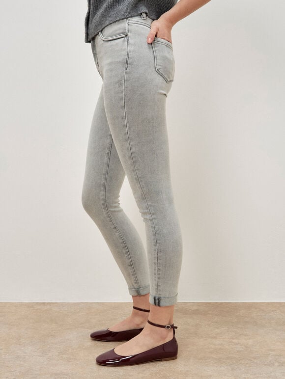 Sienna Skinny Fit Light Wash Jeans, Grey, large