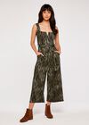 Zebra Print Jumpsuit, Khaki, large