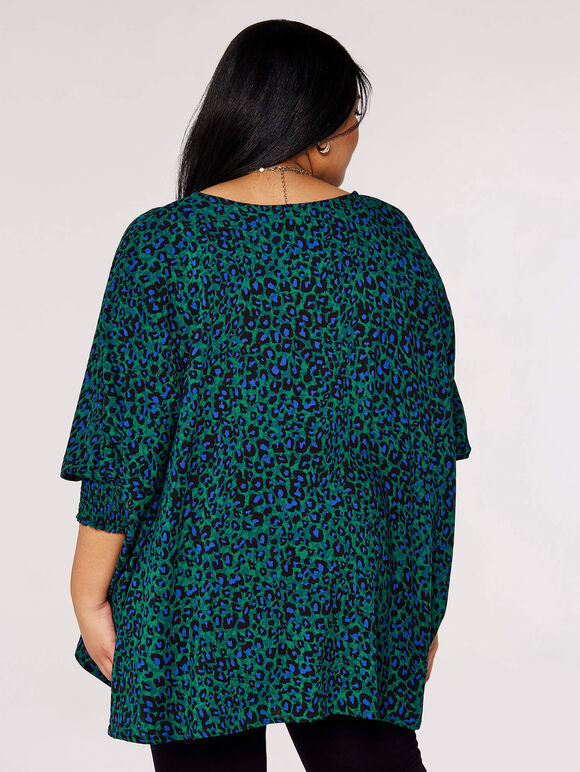 Curve Animal Print Top, Green, large