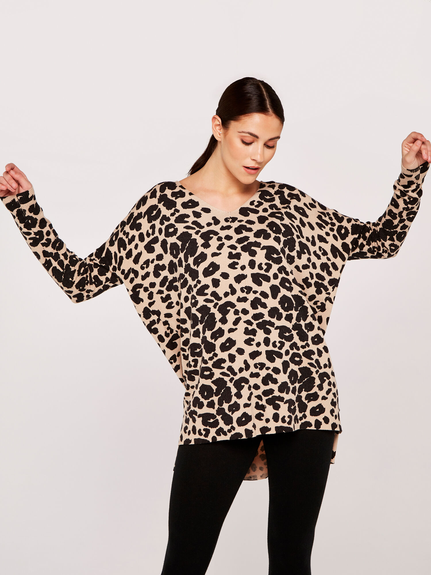Large leopard new arrivals print sweater