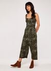Zebra Print Jumpsuit, Khaki, large