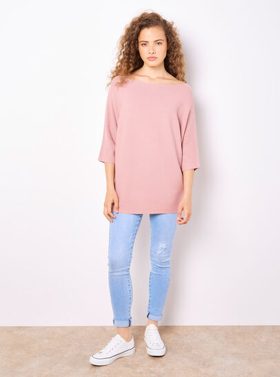 Stretch Knit Batwing Top