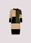 Colour Block Bodycon Mini Dress, Khaki, large