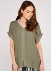 Button Down Top, Khaki, large