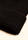 Classic Ribbed Knit Beanie Hat, Black, large