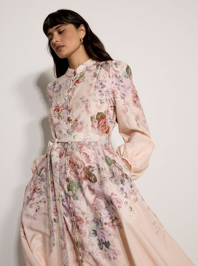 Vintage Floral Midi Dress