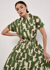 Brushstroke Squares Utility Midi Dress, Green, large