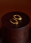 Gold Tone Oval Hoop Earrings, Gold, large
