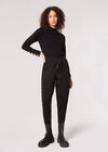 Gold Button Ribbed Jumper, Black, large