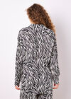 Zebra Print High-Low Shirt, Stone, large