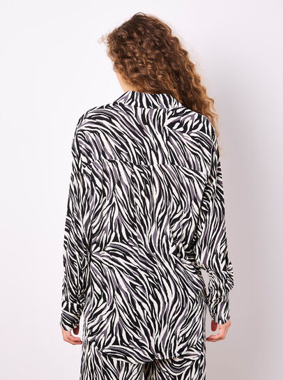 Zebra Print High-Low Shirt