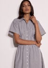 Stripe Structured Shirt Midaxi Dress, White, large