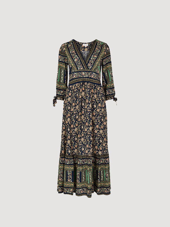 Sarasa Floral Maxi Dress, Navy, large
