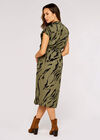 Swirl Shirt Midi Dress, Khaki, large