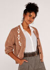 Chunky Contrast Cardigan, Stone, large