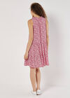 Ditsy Floral Tiered Mini Dress, Red, large