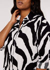 Curve Zebra Oversized Dress, White, large