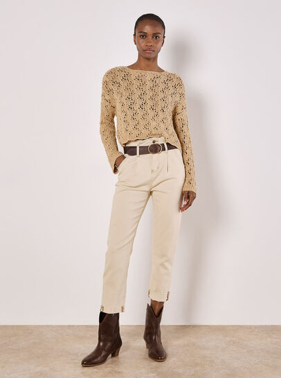 Pointelle Scallop Hem Jumper