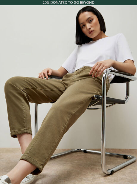 Kasia Chino Mid-Rise Mom Jeans