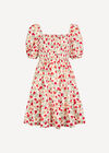 Floral Cotton Poplin Mini Dress, Cream, large