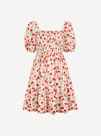 Floral Cotton Poplin Mini Dress