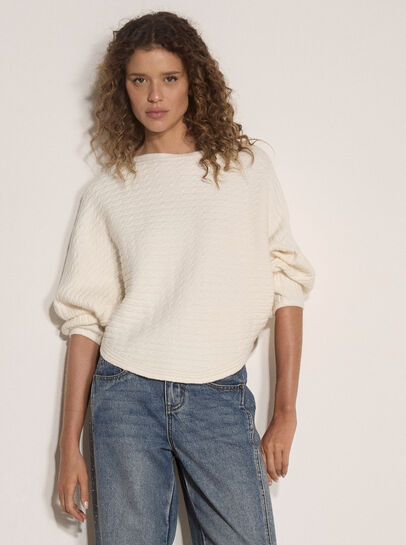 Plait Knit Batwing Jumper
