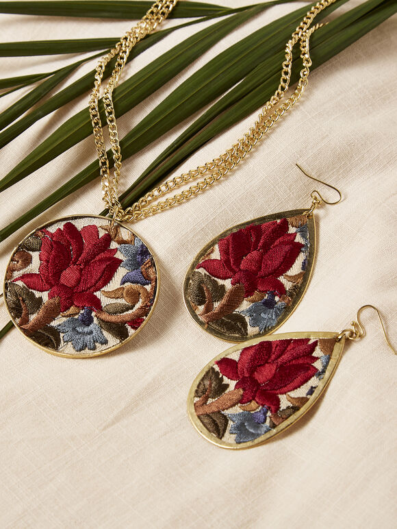 Embroidered Earrings, Assorted, large