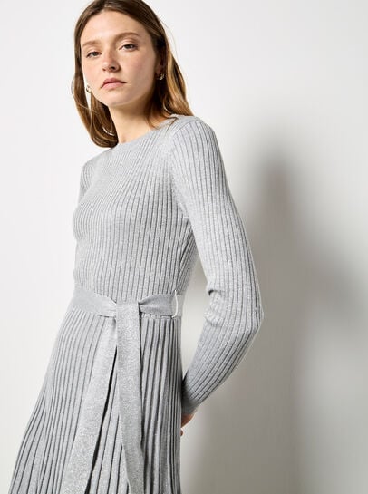 Belted Pleated Dress