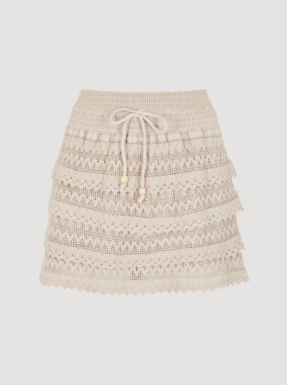 Cotton Crochet Zig Zag Tiered Skort