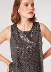 Sequin Shell Top, Black, large