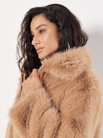 Soft Faux Fur Zipped Jacket