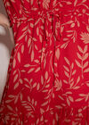 Silhouette Leaf Drawstring Mini Dress, Red, large