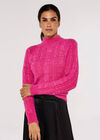 Aran Fuzzy Jumper, Pink, large