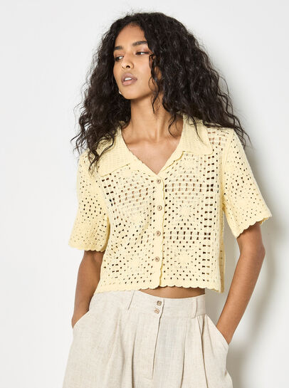 Floral Cotton Crochet Cardigan