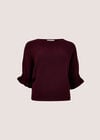 Soft Knit Batwing Top, Burgundy, large