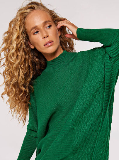 Oversized Knitted Panel Jumper