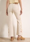 Lulu Floral Embroidered Flare Jeans, Cream, large