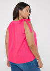 Curve Textured Tie Shoulder Top, Fuchsia, large