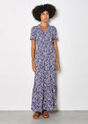 Ditsy Floral Tiered Maxi Dress, Blue, large