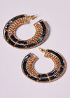 Blue beaded hoop Earrings, Assorted, large