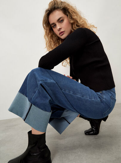 Ikeda Wide Leg Cropped Jeans