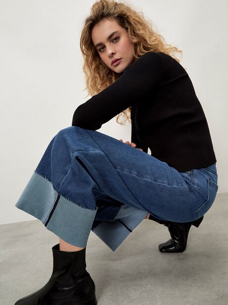 Ikeda Wide Leg Cropped Jeans