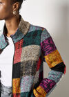 Colourful Check Fleece Jacket, Grey, large