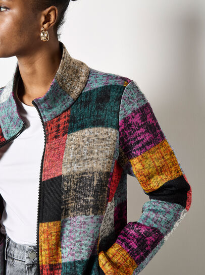 Colourful Check Fleece Jacket