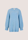 Soft Boucl&eacute; Oversized Long Jumper, Sky Blue, large